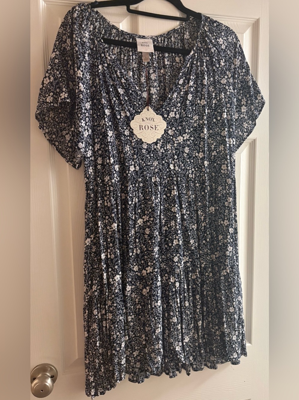 Knox Rose Navy and White Floral Mini Dress